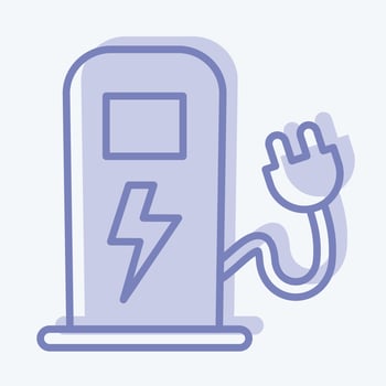 Icon Charging Station. suitable for Automotive symbol. two tone style. simple design editable. design template vector. simple illustration vector