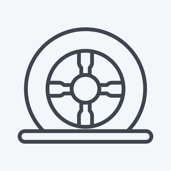 Icon Tire Flat. suitable for Automotive symbol. line style. simple design editable. design template vector. simple illustration vector