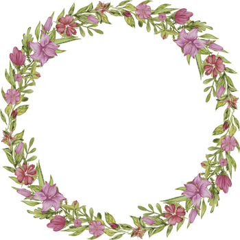 flower frame wreath  ring watercolor illustration png