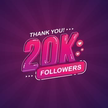 Thank you followers congratulation banner and card vector