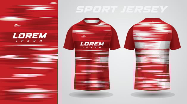 red shirt sport jersey design vector