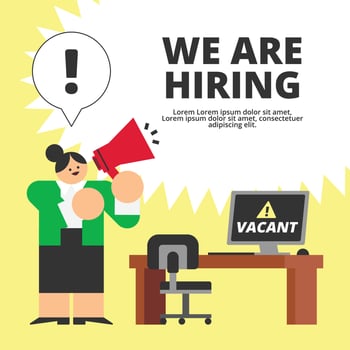 Hiring Manager Flat Design Character Illustration vector
