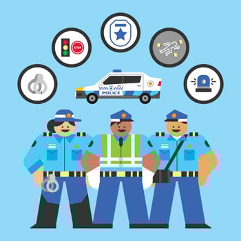Police job Flat Design Character Illustration vector
