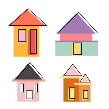 abstract house geometric design vector