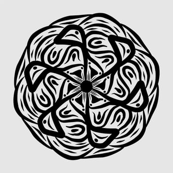 Abstract vector, black and white radial style. Simple and attractive Mosaic Type vector