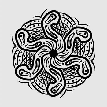Abstract vector, black and white radial style. Simple and attractive Mosaic Type vector