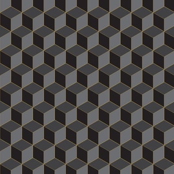 Black geometric 3d cubes pattern. Abstract background. vector