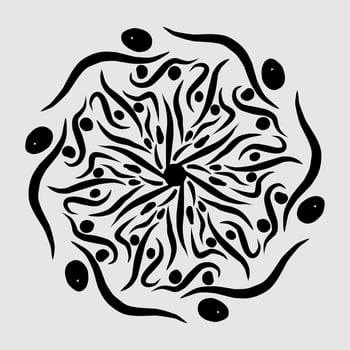 Abstract vector, black and white radial style. Simple and attractive Mosaic Type vector