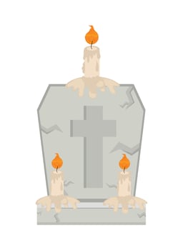 halloween gravestone with candle vector
