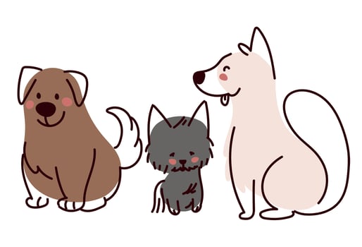 pets dogs and cat vector
