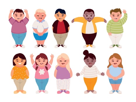 set of people with down syndrome vector