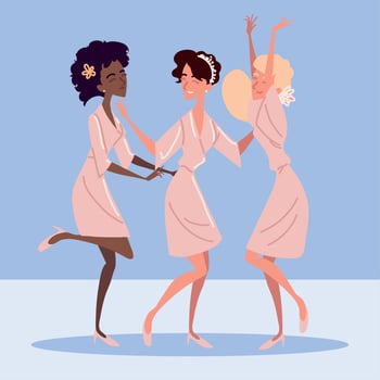 celebrating bridesmaids women vector