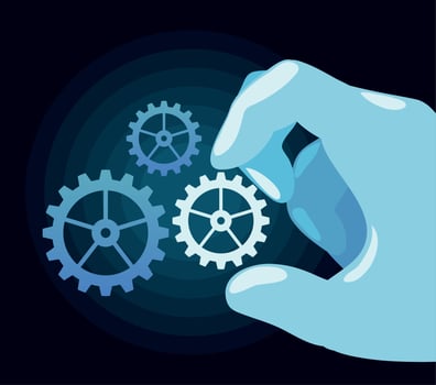 hand holding single gear vector
