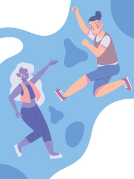happy man and woman vector
