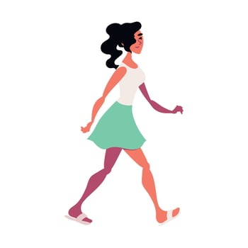 beautiful woman walking vector