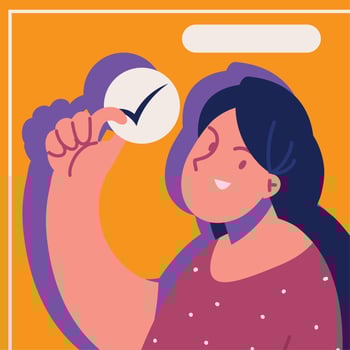 woman with approval sign vector