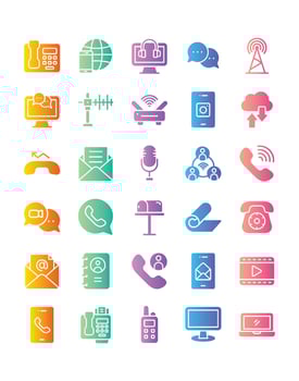 Communication  Icon Set 30 isolated on white background vector