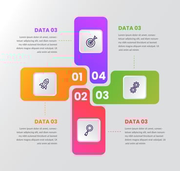 Colorful business infographic design elements vector