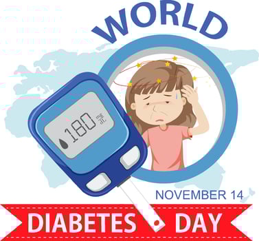 World Diabetes Day Font Logo Design vector
