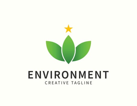 Nature green leaf logo design vector