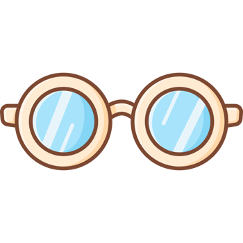 Cute Glasses Cartoon Icon png