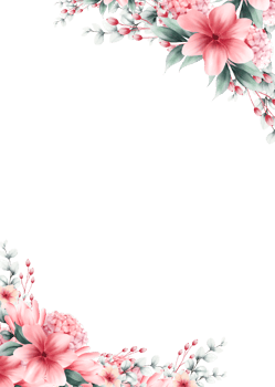pink flower frame watercolor png