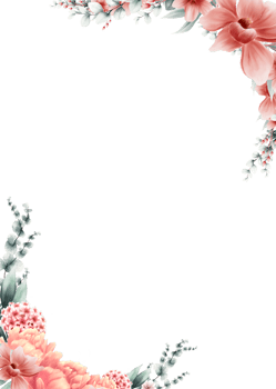 pink flower frame watercolor png