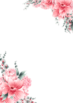 pink flower frame watercolor png