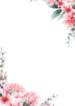 pink flower frame watercolor png