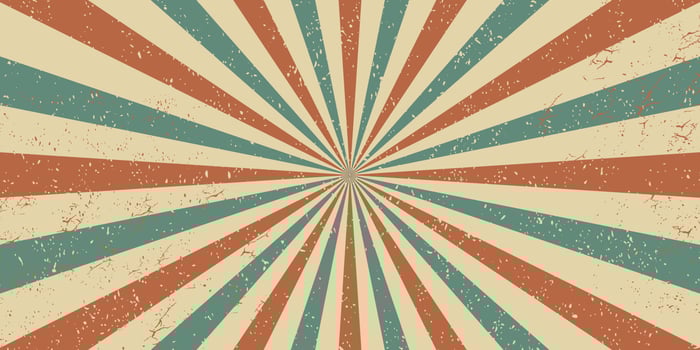 grunge Circus poster vintage vector backdrop. Sunlight retro horizontal background. color burst Vector illustration. Magic Sun beam ray pattern background. Old paper starburst template design