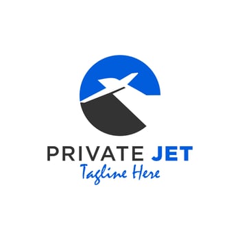flying jet transport logo design vector