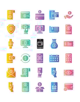 Payment  Icon Set 30 isolated on white background vector