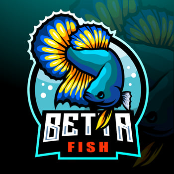 Betta fish mascot. esport logo design vector