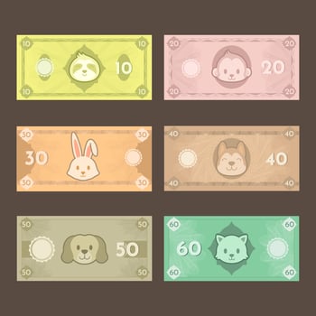 Fake Money for Board Games vector