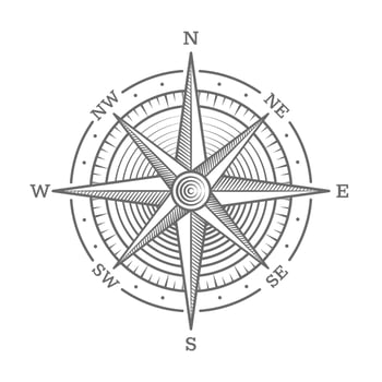 Compass rose design style vintage vector