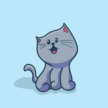 Cute Cat Mascot Cartoon Flat Design vector