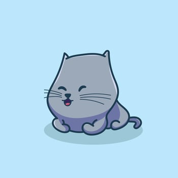 Cute Cat Mascot Cartoon Flat Design vector
