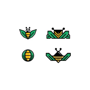 Bee Modern Set Nature Logo vector