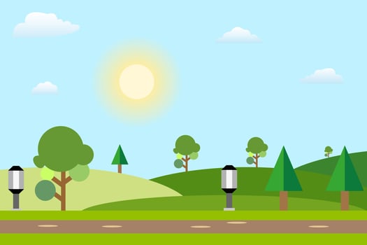 Greenery and mountain landscape vector