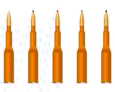 five rounds of machine on white background vector