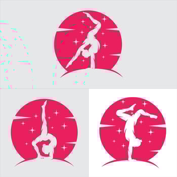 Set of gymnastic Logo design vector