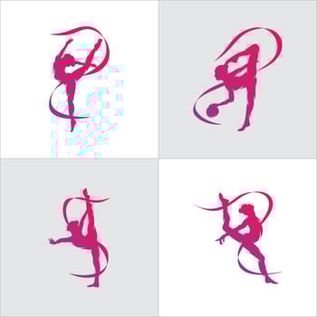 Set of gymnastic Logo design vector