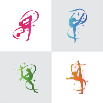 Set of gymnastic Logo design vector
