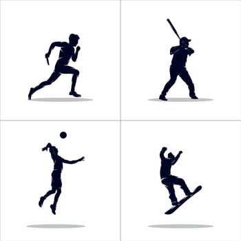 set of sport logo design vector