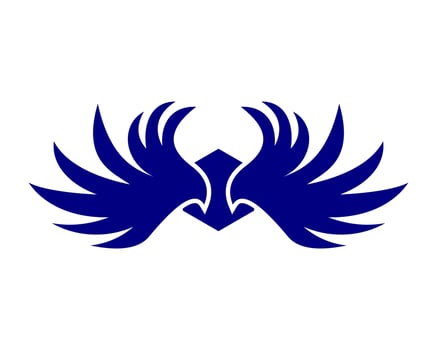 Vector illustration of a wing sign symbol. Can be used for anything related to flying, aviation, superhero, cargo, courier services