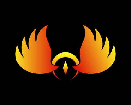 Vector illustration of a wing sign symbol. Can be used for anything related to flying, aviation, superhero, cargo, courier services