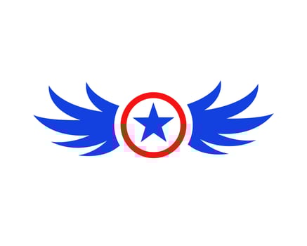Vector illustration of a wing sign symbol. Can be used for anything related to flying, aviation, superhero, cargo, courier services
