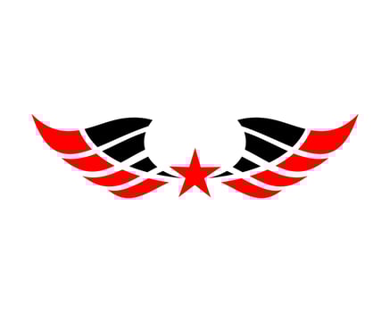 Vector illustration of a wing sign symbol. Can be used for anything related to flying, aviation, superhero, cargo, courier services