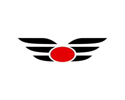 Vector illustration of a wing sign symbol. Can be used for anything related to flying, aviation, superhero, cargo, courier services