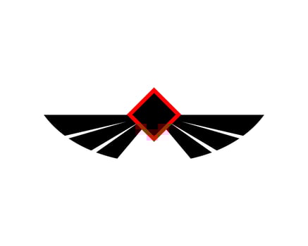 Vector illustration of a wing sign symbol. Can be used for anything related to flying, aviation, superhero, cargo, courier services